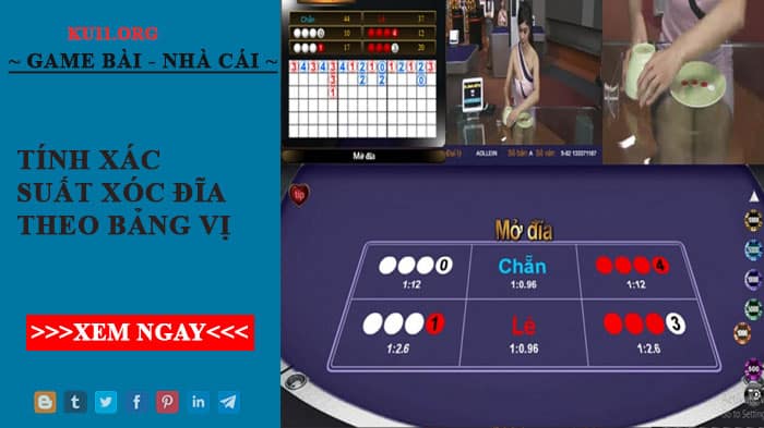 Chia sẻ cách tính xác suất xóc đĩa theo bảng vị để ăn tiền nhà cái